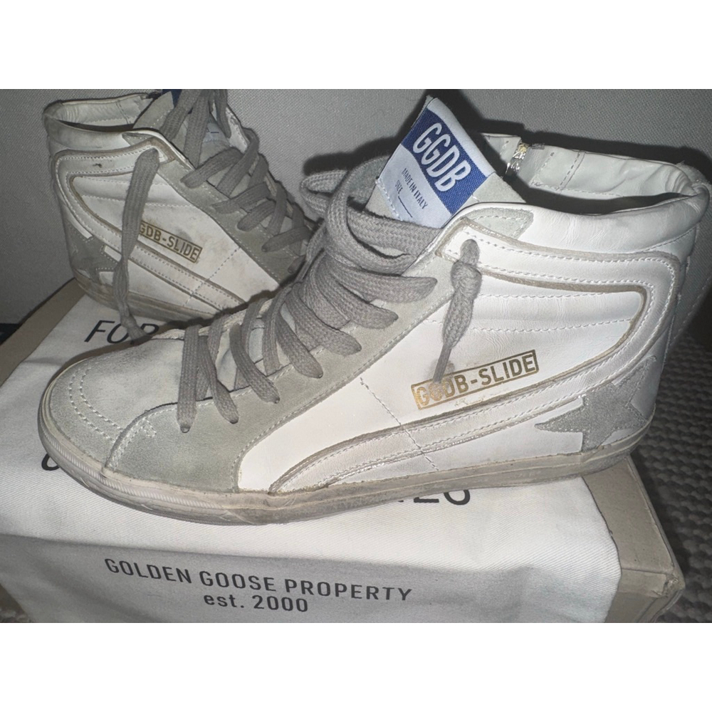 New Golden Goose Slide Classic White Gray Sneakers Size 10 - Picture 1 of 8
